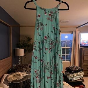 Cherry blossom racer neck dress